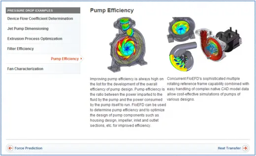 Pump Efficiency Prediction with FloEFD Concurrent CFD